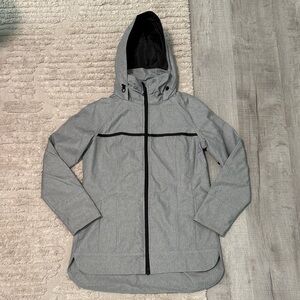 Gray Hooded Raincoat